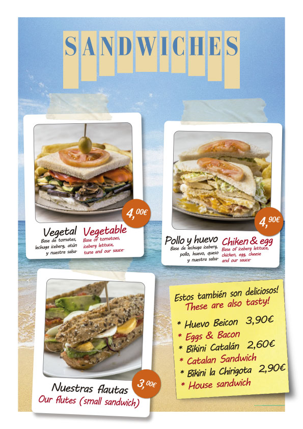 Carta La Chirigota 03 Sandwiches Carta La Chirigota 03 Sandwiches