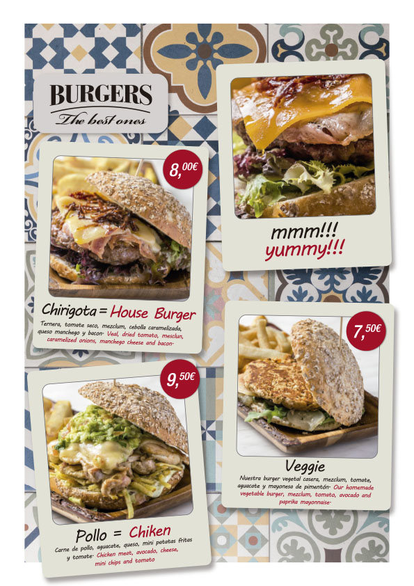 Carta La Chirigota 04 Burgers Carta La Chirigota 04 Burgers