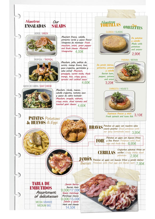 Carta La Chirigota 05 Ensaladas y otros Carta La Chirigota 05 Ensaladas y otros